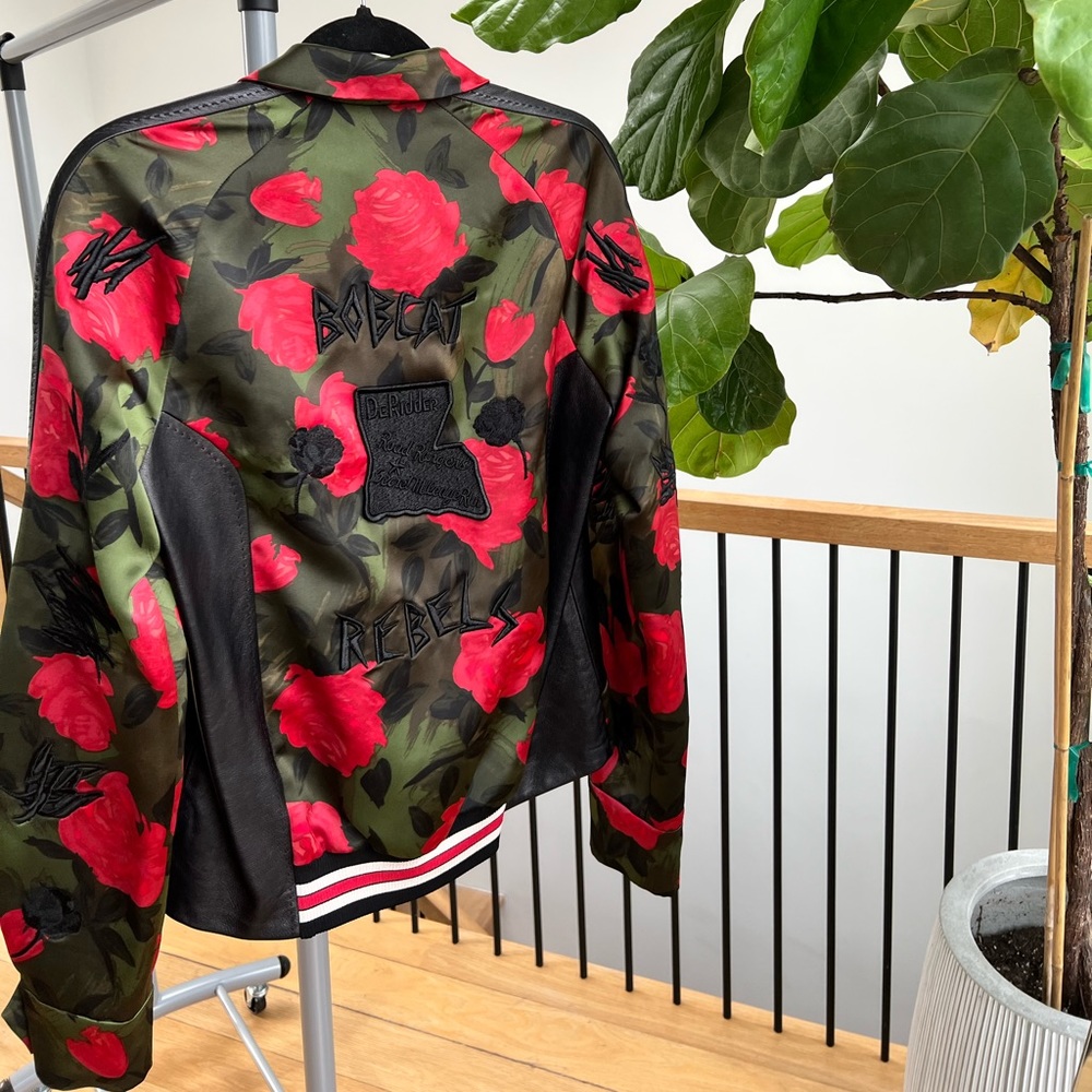 Coach Camo Rose Varsity Jacket With Raglan Sleeve - Picture 5 of 6